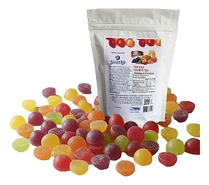 Bala Diet Dura Mista 500 Gr Frutas Tropicais Zero Açucar Sem Glúten Vegano