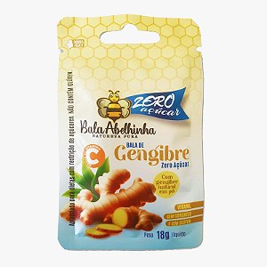 Bala Abelhinha Natural Diet Vegana Gengibre Zero Açúcar 18g