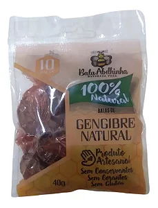 Bala Natural Gengibre Natural 40g Pacote Abelhinha