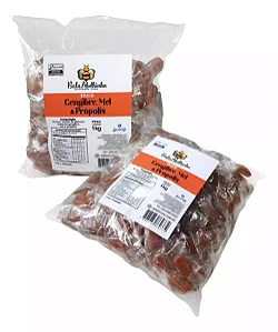 PCT Bala 1kg Abelhinha Gengibre Mel Própolis  - 100% Natural