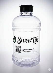 Garrafa Galao Agua Transparente 1.8lt Treino Musculaçao Sweet Life Transparente