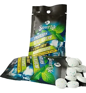 12 Sache Pastilhas Sweet Life Diet Sabores 25g Zero Açucar Sabores Morango, Limão, Mentol e Eucaliptol