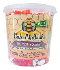 Pote Bala Gengibre Mel E Própolis Natus Abelhinha 1kg - 250 Unid