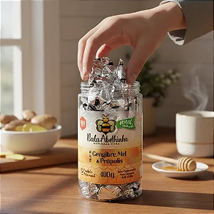 Balas Natus Gengibre Mel E Própolis 100 Und 400g Abelhinha