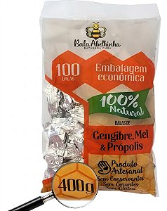 Bala Abelhinha Mel Gengibre e Própolis 100 un
