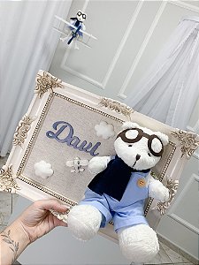 Enfeite de porta maternidade urso aviador