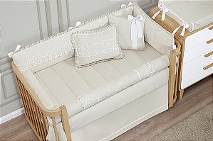 (Peça de mostruário) Kit berço Batistela baby Blosson renda e linho