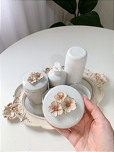 Kit higiene flores luxo rosê