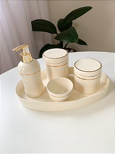 Kit higiene creme com filete de ouro 5 peças