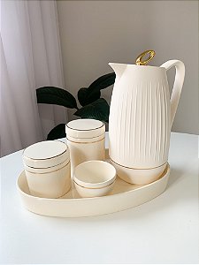 Kit higiene creme com filete de ouro 5 peças