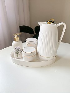 Kit higiene lavanda com filete de ouro 5 peças