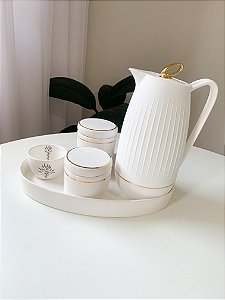 Kit higiene lavanda com filete de ouro 5 peças