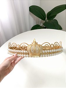 Dossel luxo coroa dourada
