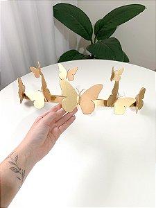Dossel borboletas dourado