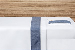 Jogo de Lençol Bordado Batistela Baby Linho Jeans