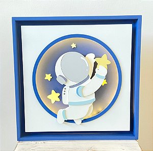 Quadros decorativos astronauta foguete planetas
