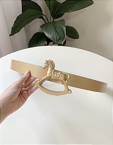 Dossel dourado cavalo cavalinho resina