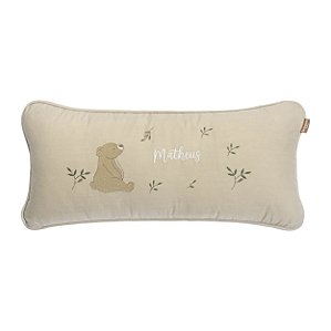 Almofada Personalizada Bordada Batistela Baby Poesia Bege