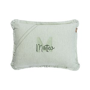 Almofada Personalizada Bordada Batistela Baby Linho Slim verde claro
