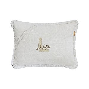 Almofada Personalizada Bordada Batistela Baby Linho Slim bege mescla
