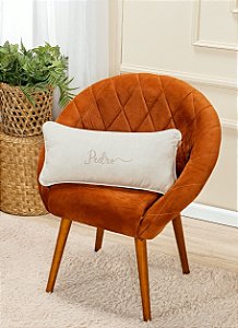 Almofada Personalizada Bordada Batistela Baby Linho bege