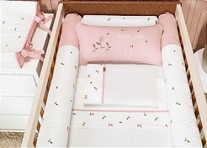 Kit berço Batistela Baby Poesia Rosê