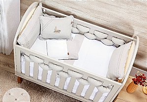 Kit berço Batistela Baby Linho Slim Trançavel Bege Mescla