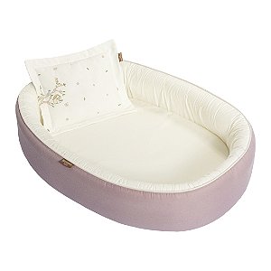 Ninho redutor de berço com travesseiro Batistela Baby Flora