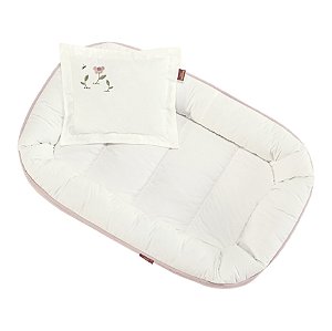 Ninho redutor de berço com travesseiro Batistela Baby Poesia Rosê