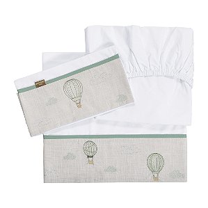 Jogo de Lençol Bordado Batistela Baby Baloon
