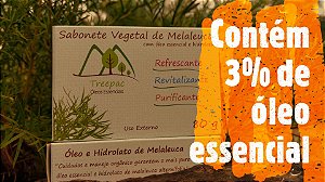 Sabonete Vegetal de Melaleuca com óleo essencial e hidrolato - 80g