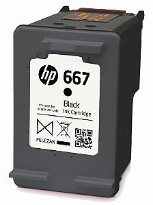 Cartucho hp-667 preto (recarga em seu próprio cartucho) c/30ml tinta para 500pgs.