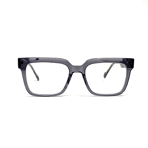 Óculos de grau - Acetato modelo quadrado na transparência na cor preto e detalhe de imitando glitter na haste