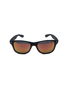 Óculos de sol Malibu - Armação preta com lentes polarizadas na cor laranja