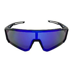 Óculos de sol esportivo Kona - Armação preta e lente azul