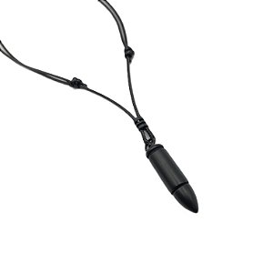 Colar cordão ajustável de couro pingente BALA