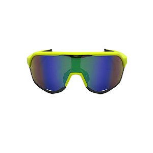 Óculos de sol esportivo México - Armação na cor amarela e lente espelhada