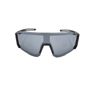 Óculos de sol esportivo Xtreme com clip para lente de grau - Armação na cor preta e lente polarizada espelhada com clip para lente de grau