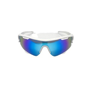 Óculos de sol esportivo Lewis - Armação branca e lente azul