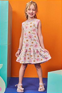 Vestido em Infantil Kukiê - Estampado Margaridas