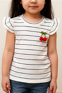 Blusinha Infantil menina em Ribana - Cerejinha