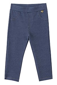 Calça Legging em Malha Denim com Elastano Kukiê Bebê Menina