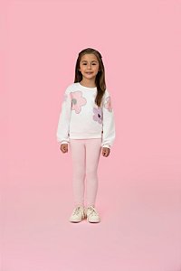 Conjunto Infantil Menina Mon Sucré Flower em Moletom