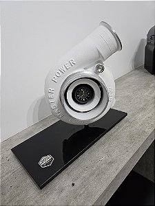Expositor Turbina Master Power .70 + Relógio + base de Vidro - Branco Fosco