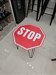 Mesa de Canto Placa de Trânsito - STOP