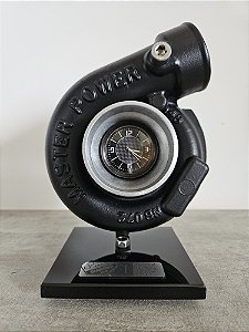 Expositor Turbina Master Power .48 + Relógio + base de Vidro - Preto Fosco