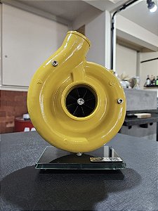 Expositor Turbina CAT .60 + Base de Vidro 10mm - Amarelo