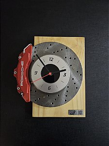 Relógio Parede 3.0 Disco de Freio PERFURADO - Porsche Vermelho