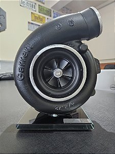 Expositor Turbina Garrett .72 + Base de Vidro - Preto Fosco