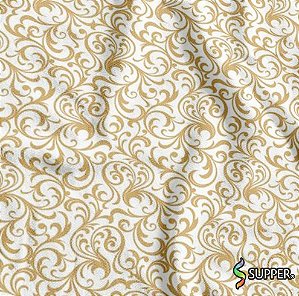 Tnt Estampado Metro - Arabesco Branco Ouro
